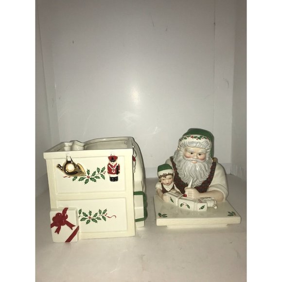 Lenox Ceramic Cookie Jar Santas Holiday Toy Shop Santas Workbench Christmas - Picture 6 of 9